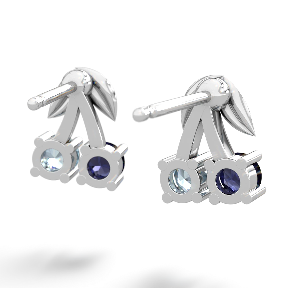 Sapphire Sweet Cherries 14K White Gold earrings E7001