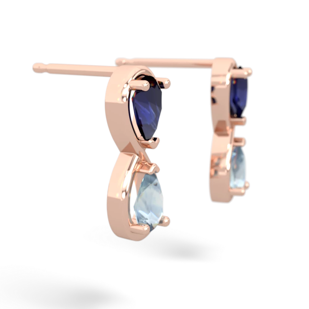 Sapphire Infinity 14K Rose Gold earrings E5050