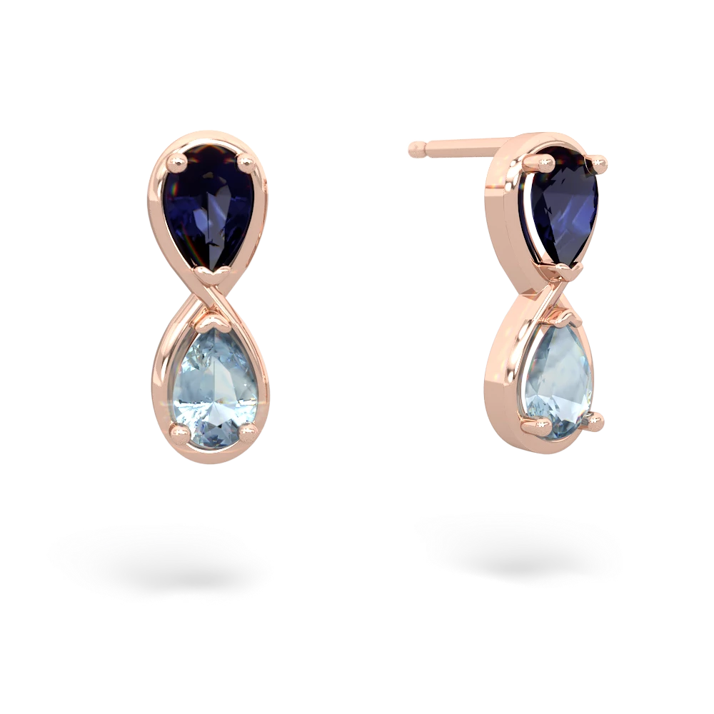 Sapphire Infinity 14K Rose Gold earrings E5050