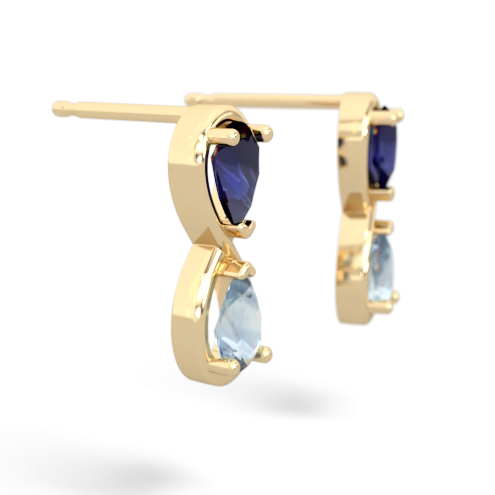 Sapphire Infinity 14K Yellow Gold earrings E5050