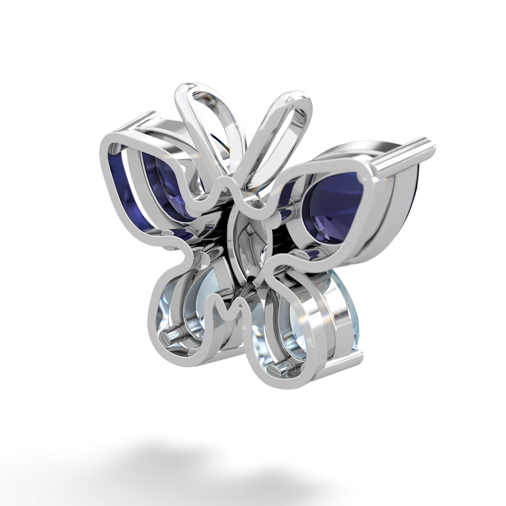 Sapphire Butterfly 14K White Gold pendant P2215