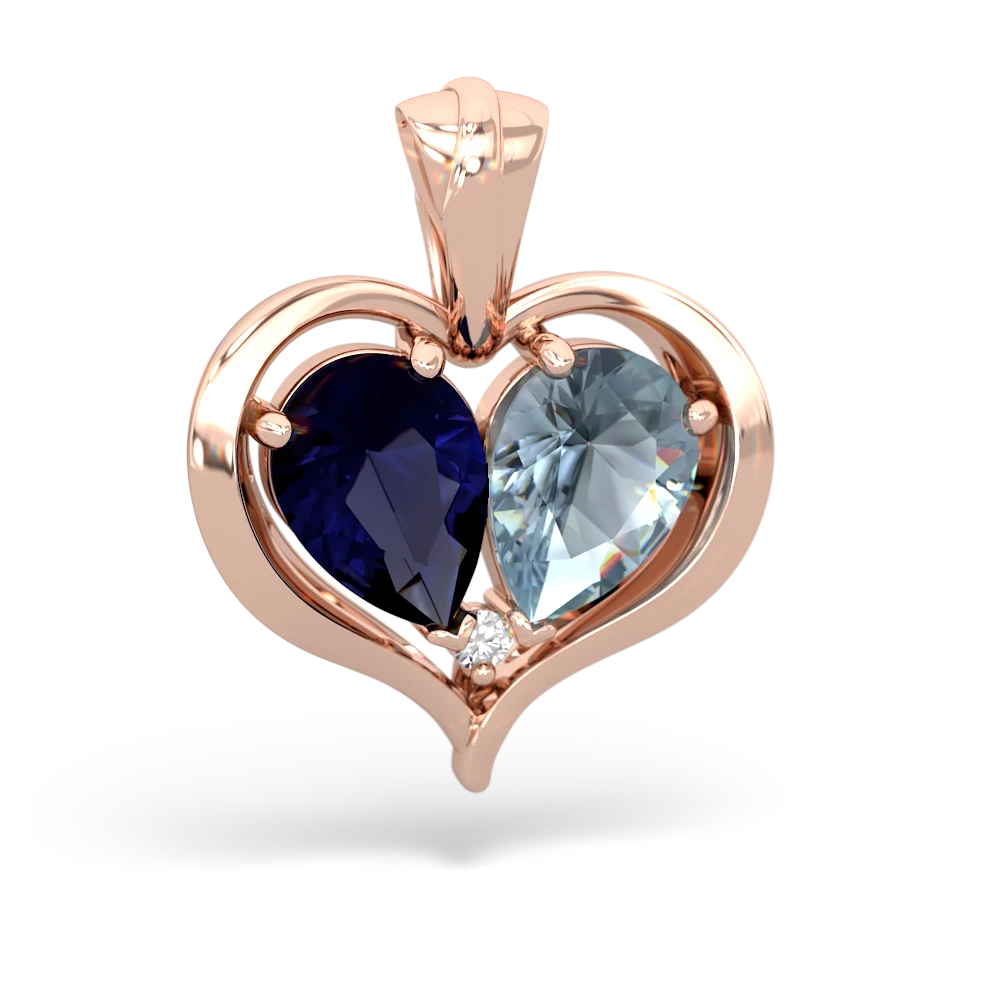 Sapphire Two Become One 14K Rose Gold pendant P5330