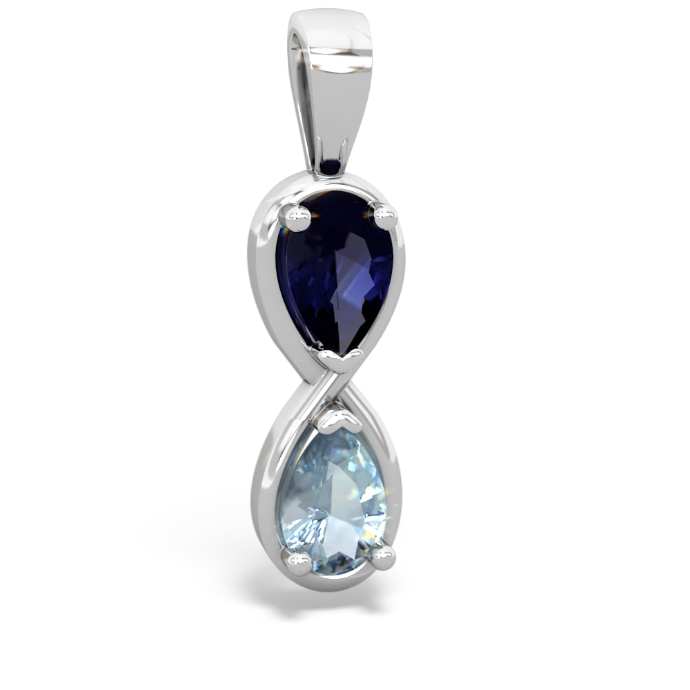 Sapphire Infinity 14K White Gold pendant P5050