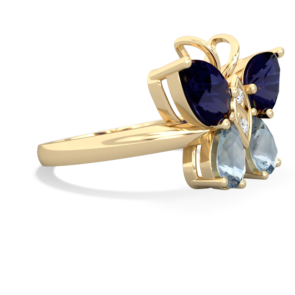 Sapphire Butterfly 14K Yellow Gold ring R2215