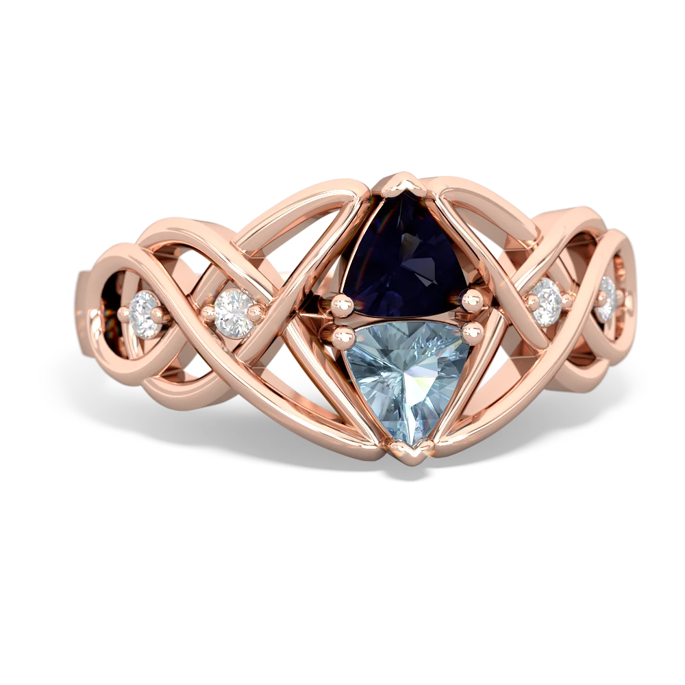 Sapphire Keepsake Celtic Knot 14K Rose Gold ring R5300