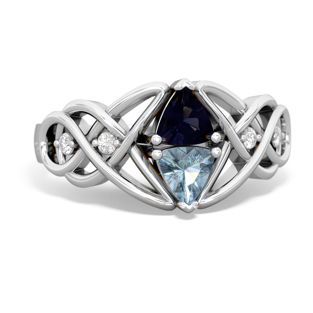 Sapphire Keepsake Celtic Knot 14K White Gold ring R5300