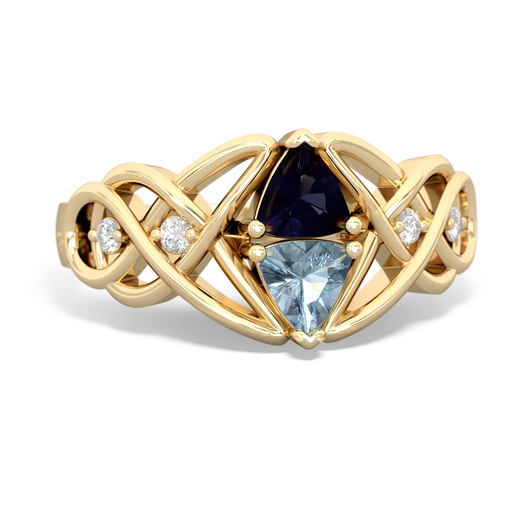 Sapphire Keepsake Celtic Knot 14K Yellow Gold ring R5300