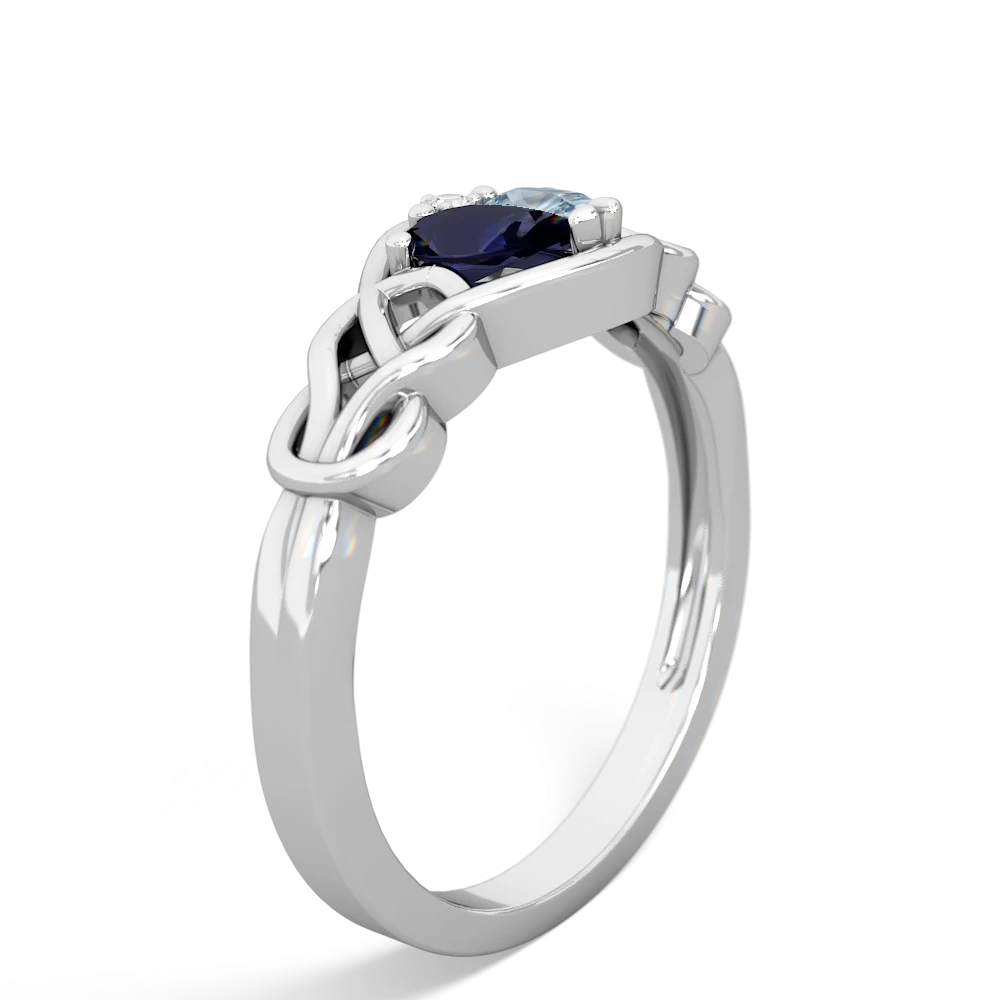 Sapphire Celtic Love Knot 14K White Gold ring R5420