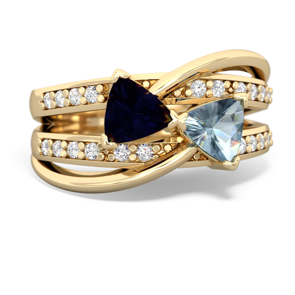 Sapphire Bowtie 14K Yellow Gold ring R2360