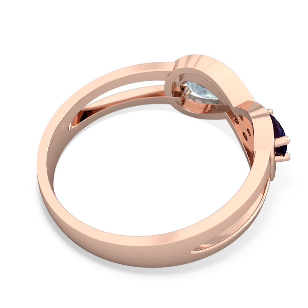 Sapphire Diamond Infinity 14K Rose Gold ring R5390