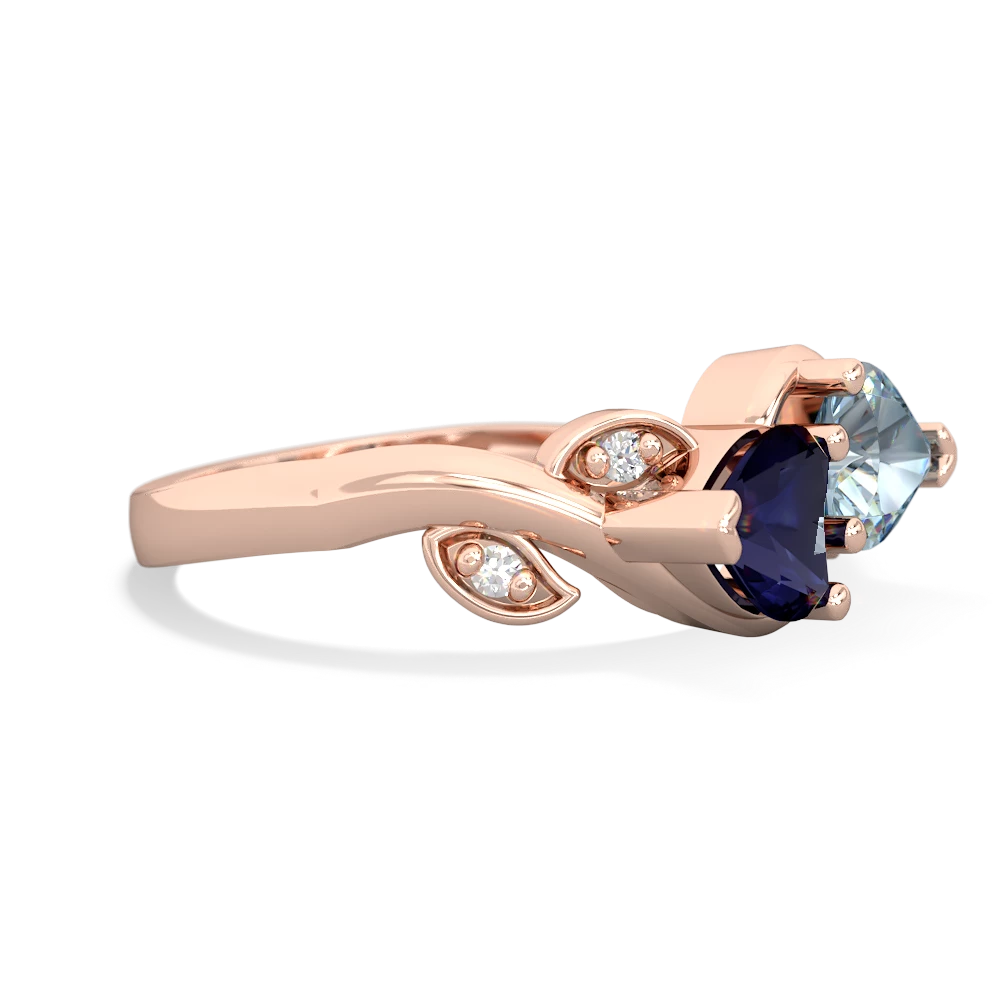 Sapphire Floral Elegance 14K Rose Gold ring R5790