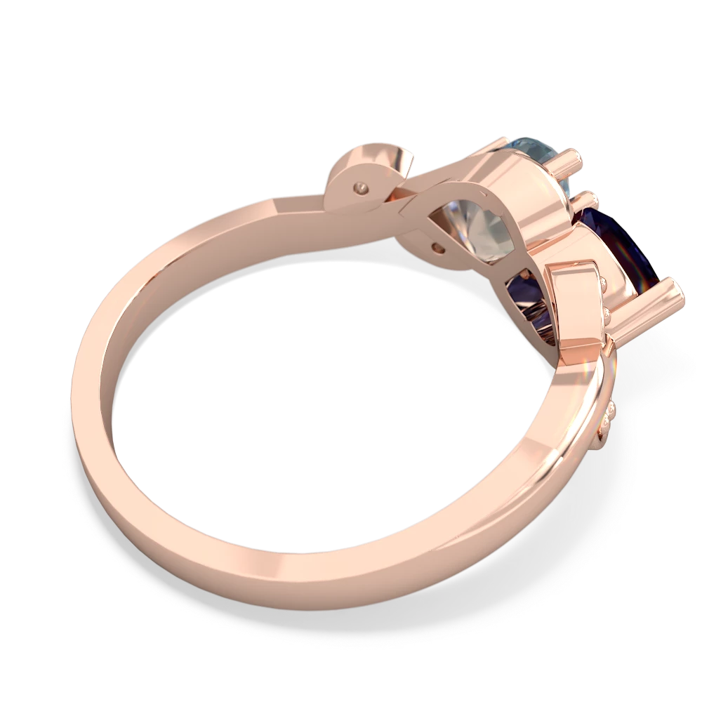 Sapphire Floral Elegance 14K Rose Gold ring R5790