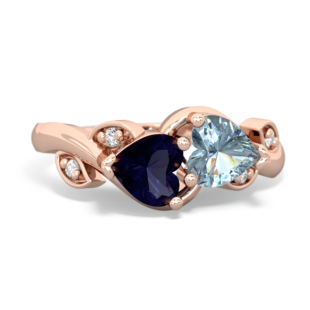 Sapphire Floral Elegance 14K Rose Gold ring R5790