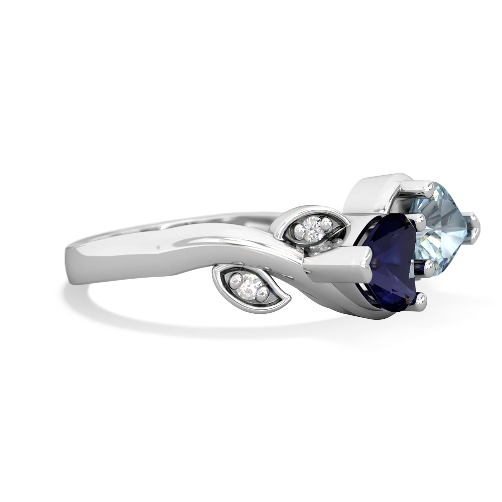 Sapphire Floral Elegance 14K White Gold ring R5790