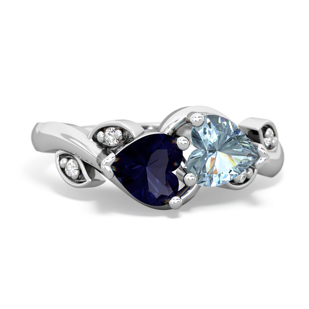 Sapphire Floral Elegance 14K White Gold ring R5790