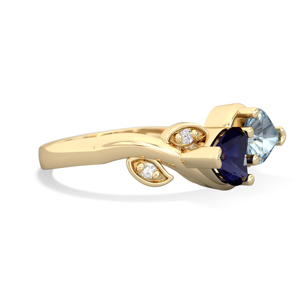 Sapphire Floral Elegance 14K Yellow Gold ring R5790