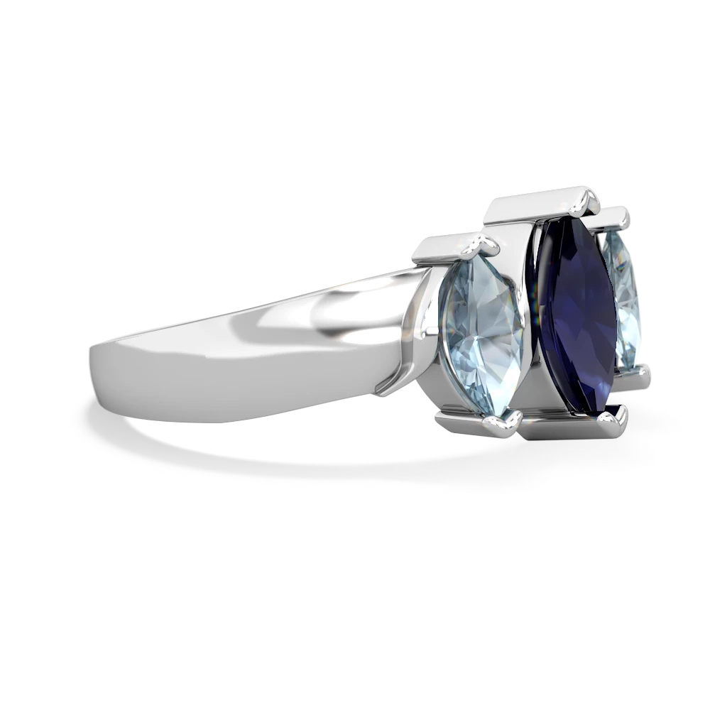 Sapphire Three Peeks 14K White Gold ring R2433
