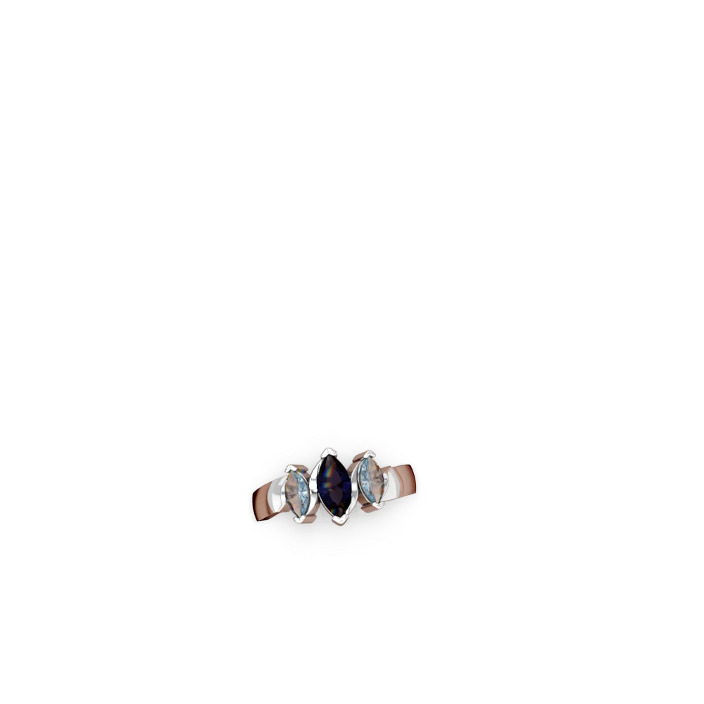 Sapphire Three Peeks 14K White Gold ring R2433