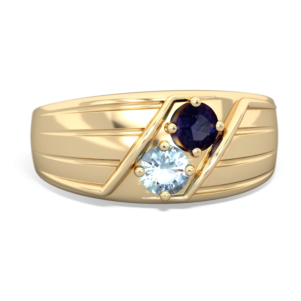 Sapphire Men's Streamline 14K Yellow Gold ring R0460