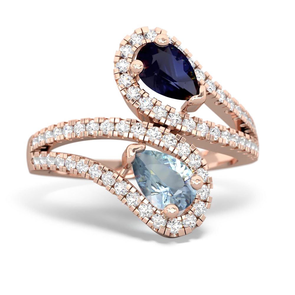 Sapphire Diamond Dazzler 14K Rose Gold ring R3000