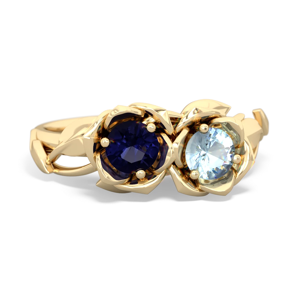 Sapphire Rose Garden 14K Yellow Gold ring R5510