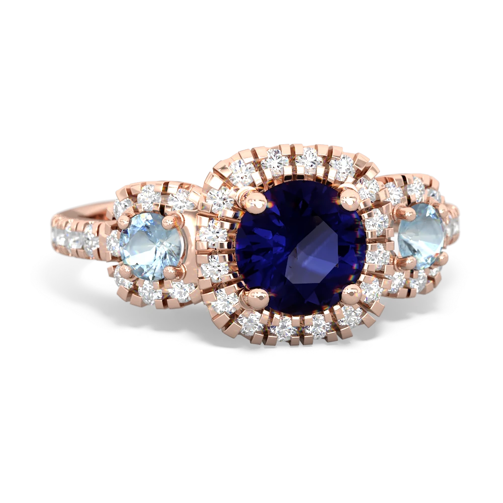 Sapphire Regal Halo 14K Rose Gold ring R5350