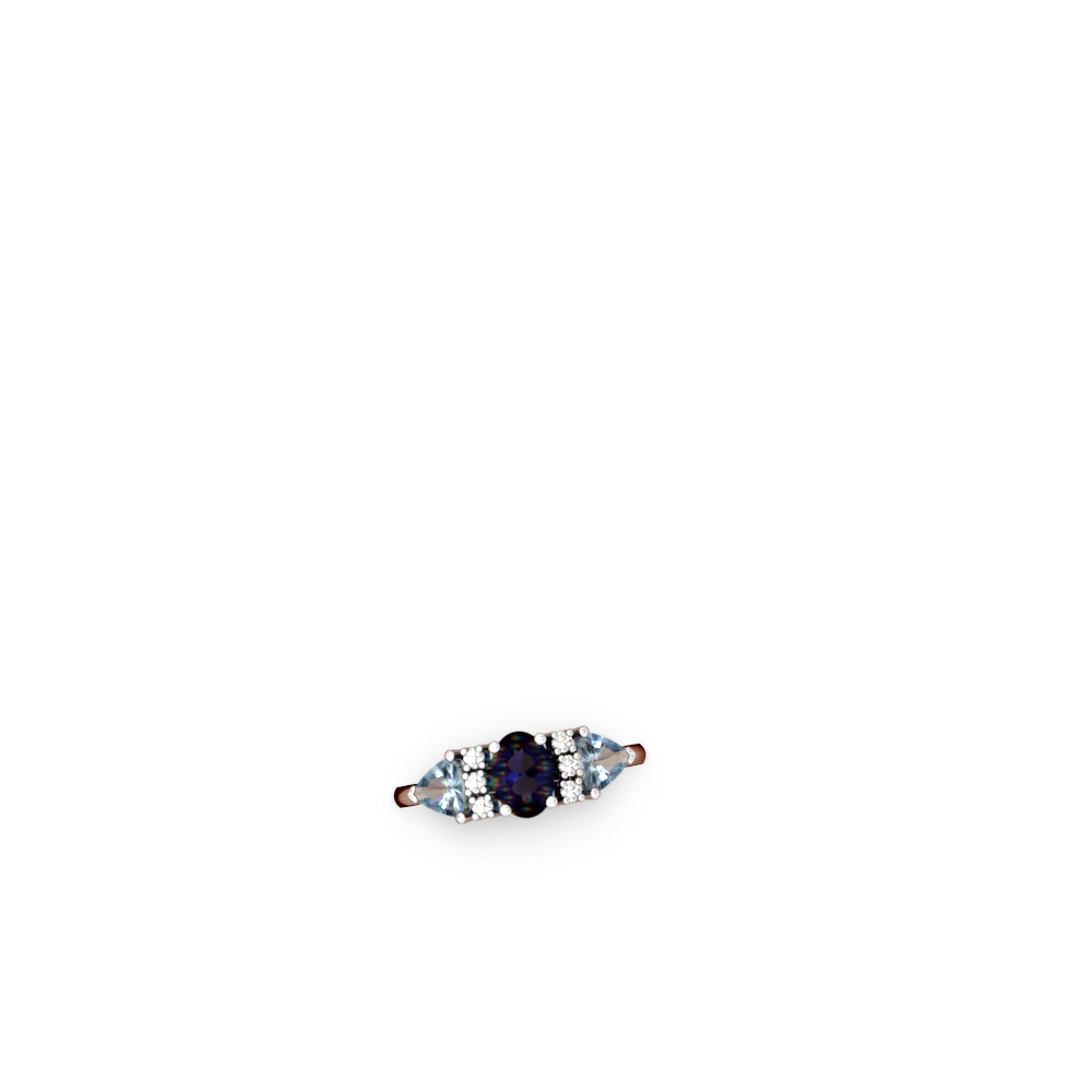 Sapphire Antique Style Three Stone 14K White Gold ring R2186