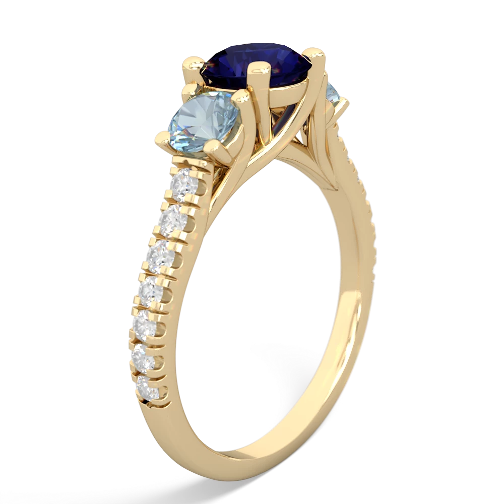 Sapphire Pave Trellis 14K Yellow Gold ring R5500