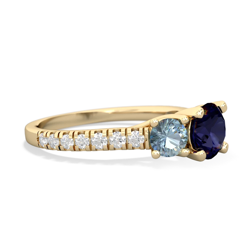 Sapphire Pave Trellis 14K Yellow Gold ring R5500