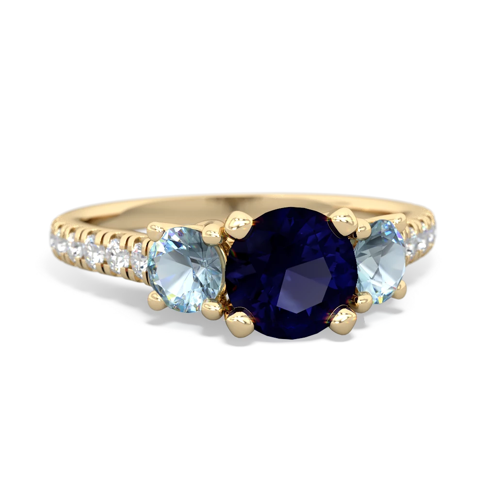 Sapphire Pave Trellis 14K Yellow Gold ring R5500