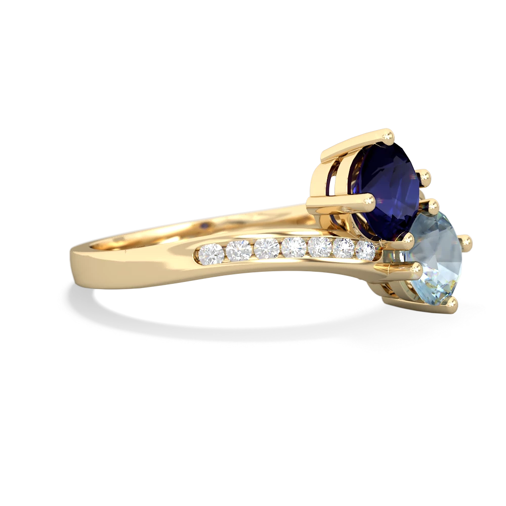 Sapphire Channel Set Two Stone 14K Yellow Gold ring R5303