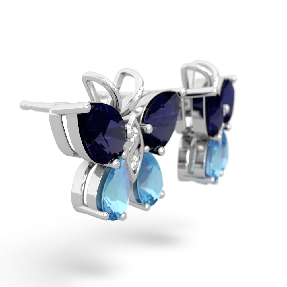 Sapphire Butterfly 14K White Gold earrings E2215