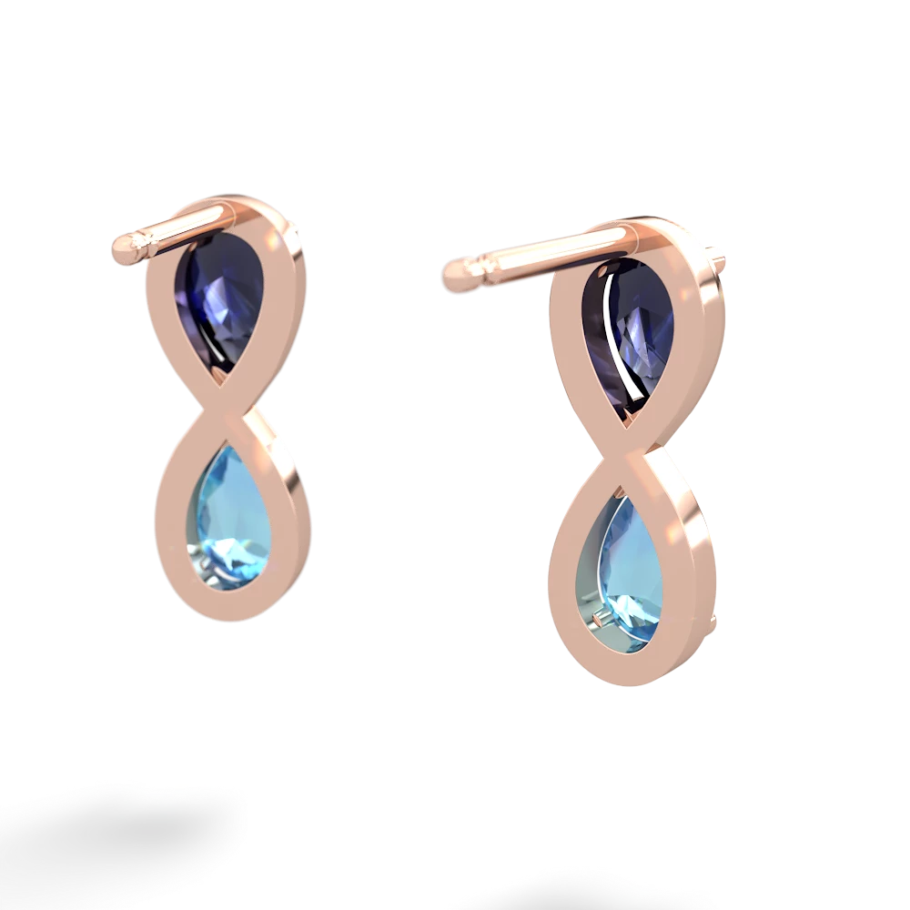 Sapphire Infinity 14K Rose Gold earrings E5050