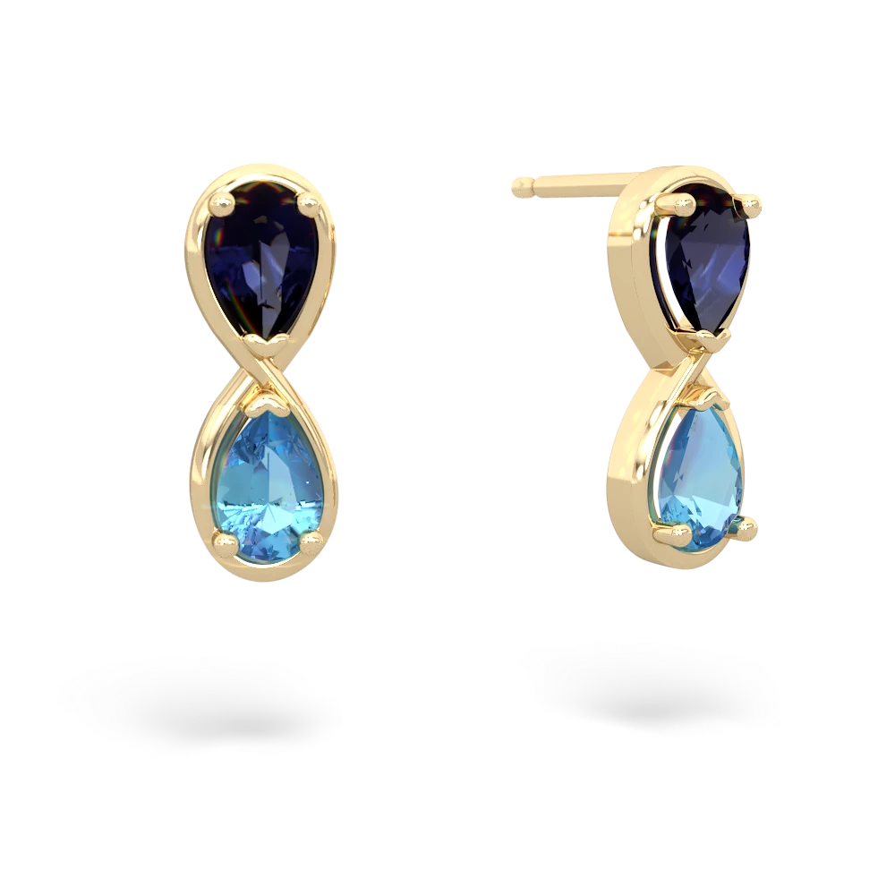 Sapphire Infinity 14K Yellow Gold earrings E5050