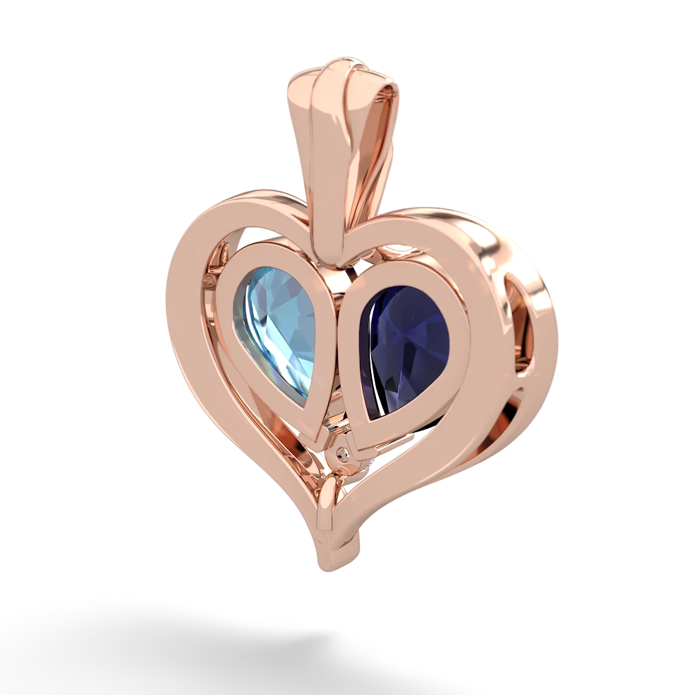 Sapphire Two Become One 14K Rose Gold pendant P5330