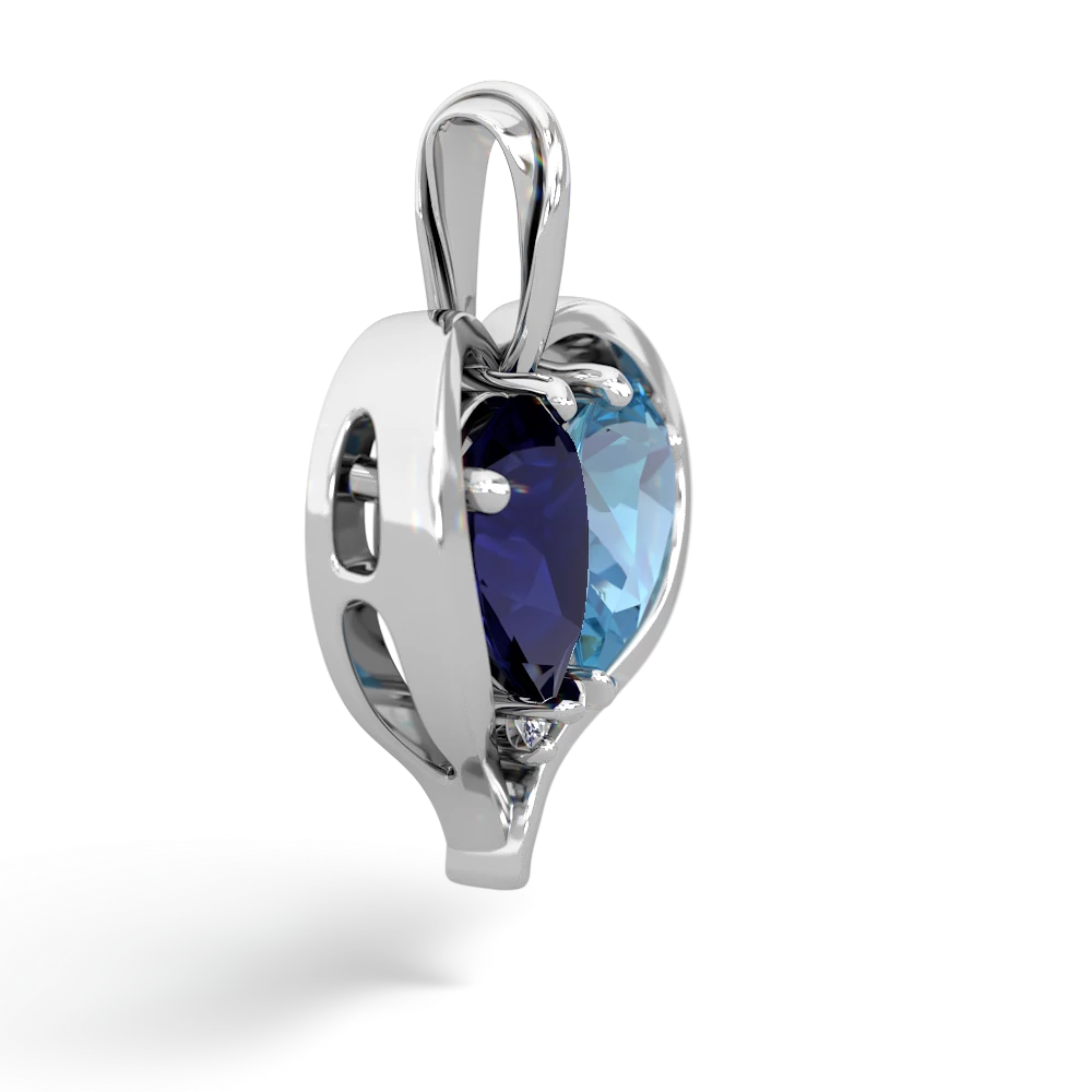 Sapphire Two Become One 14K White Gold pendant P5330