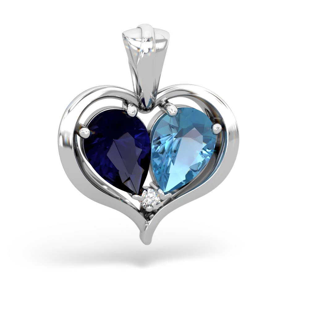 Sapphire Two Become One 14K White Gold pendant P5330