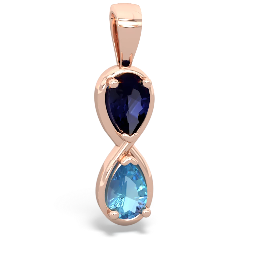 Sapphire Infinity 14K Rose Gold pendant P5050