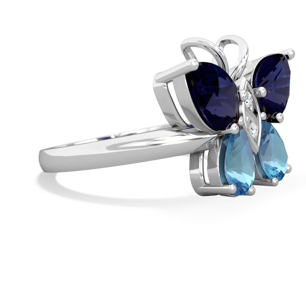 Sapphire Butterfly 14K White Gold ring R2215