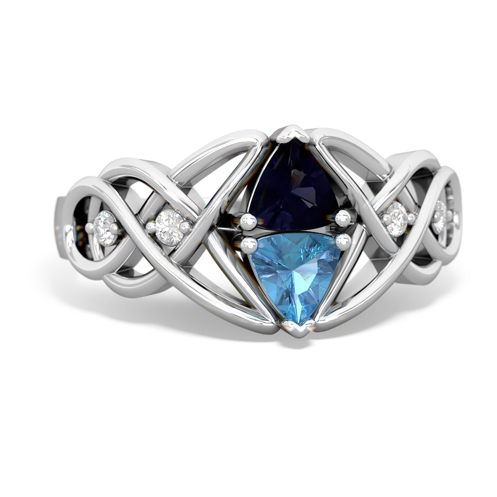 Sapphire Keepsake Celtic Knot 14K White Gold ring R5300