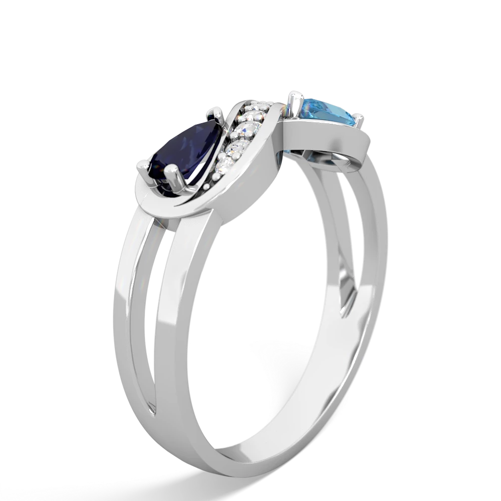 Sapphire Diamond Infinity 14K White Gold ring R5390