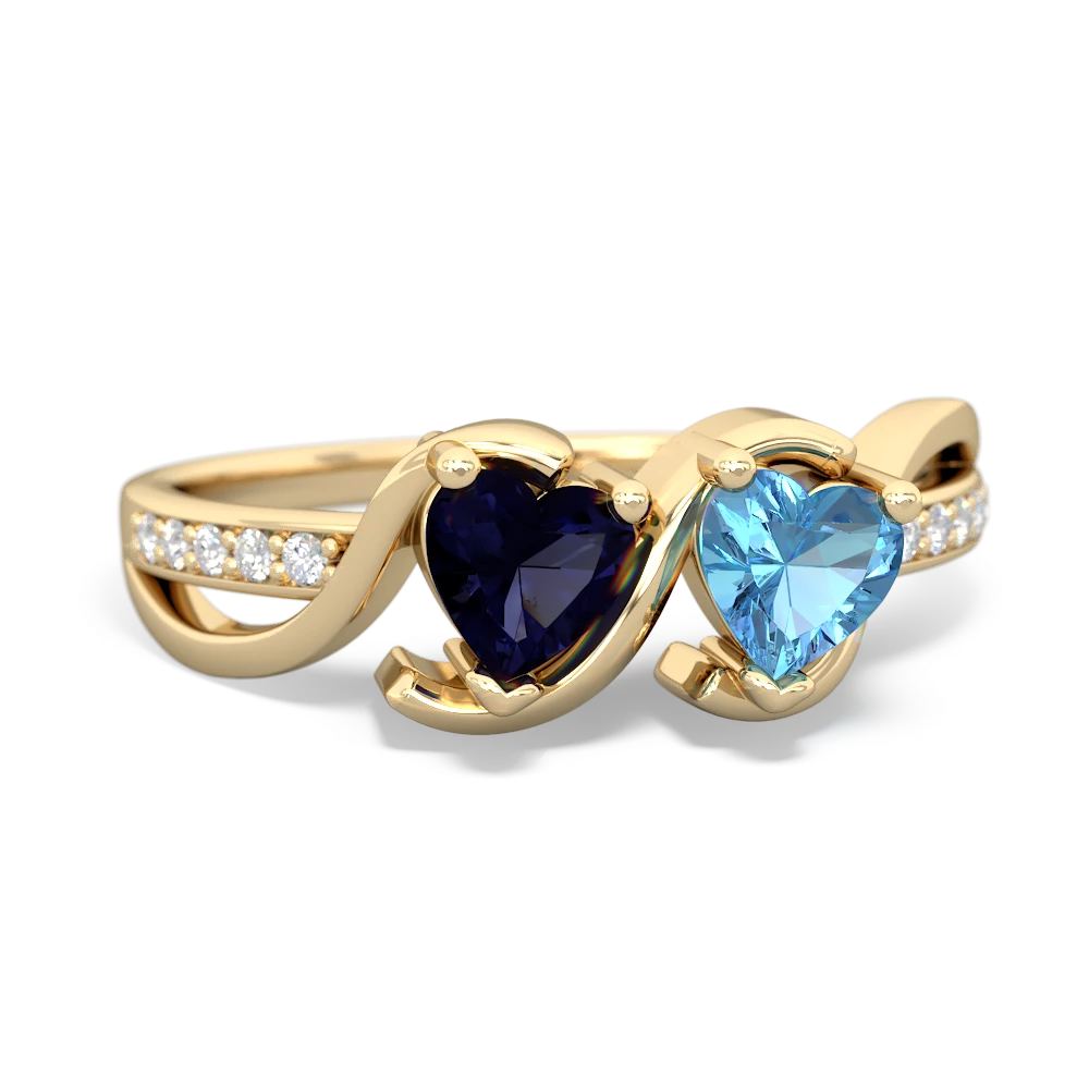 Sapphire Side By Side 14K Yellow Gold ring R3090