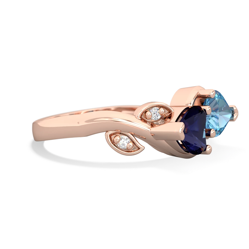 Sapphire Floral Elegance 14K Rose Gold ring R5790