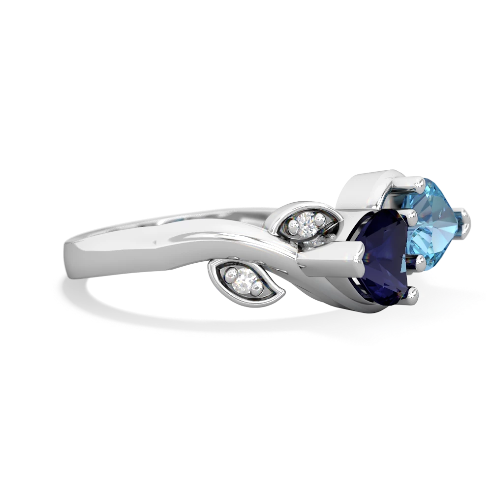 Sapphire Floral Elegance 14K White Gold ring R5790