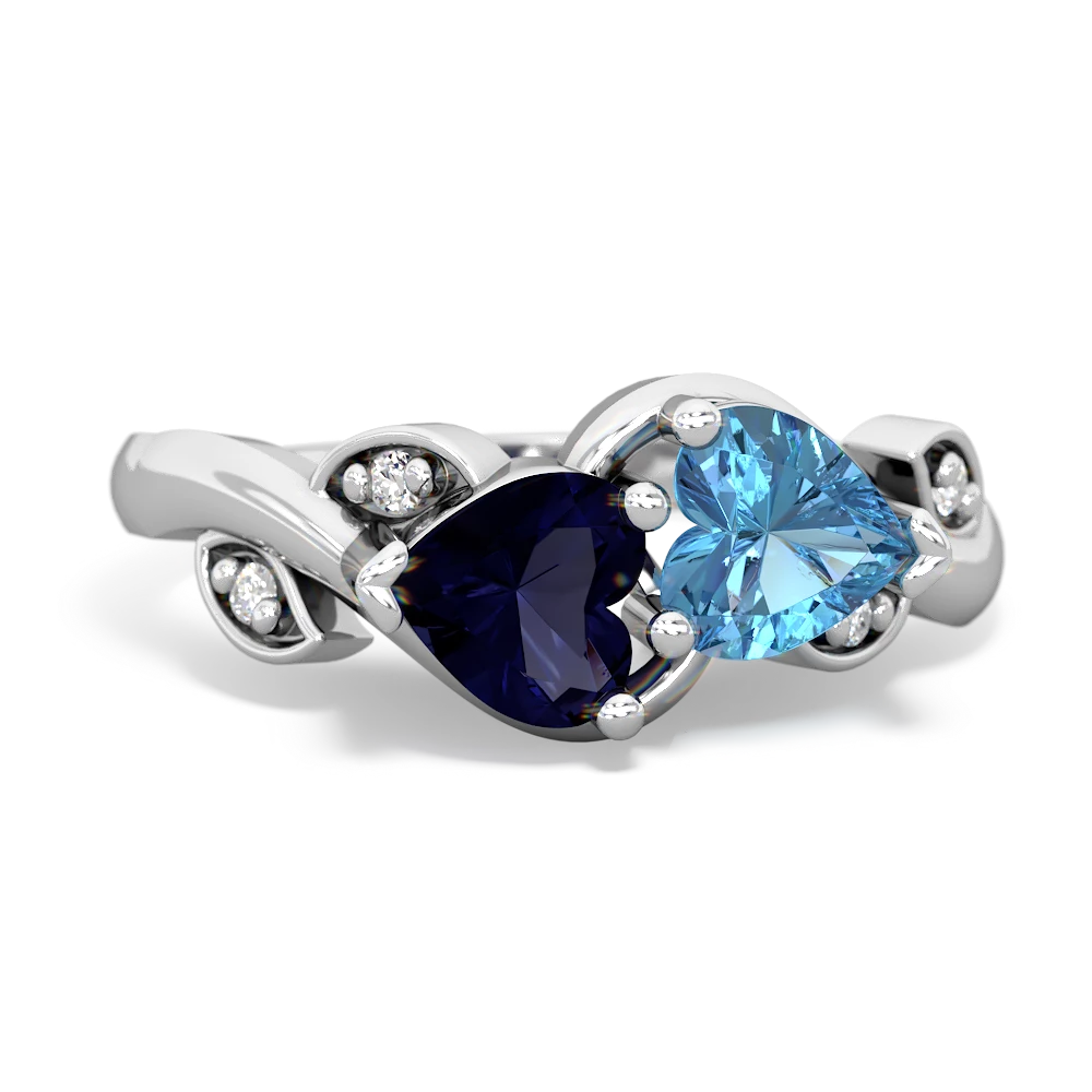 Sapphire Floral Elegance 14K White Gold ring R5790