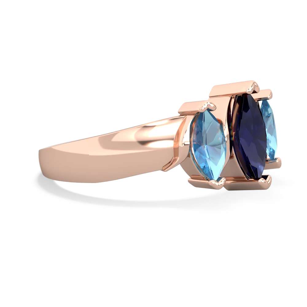 Sapphire Three Peeks 14K Rose Gold ring R2433