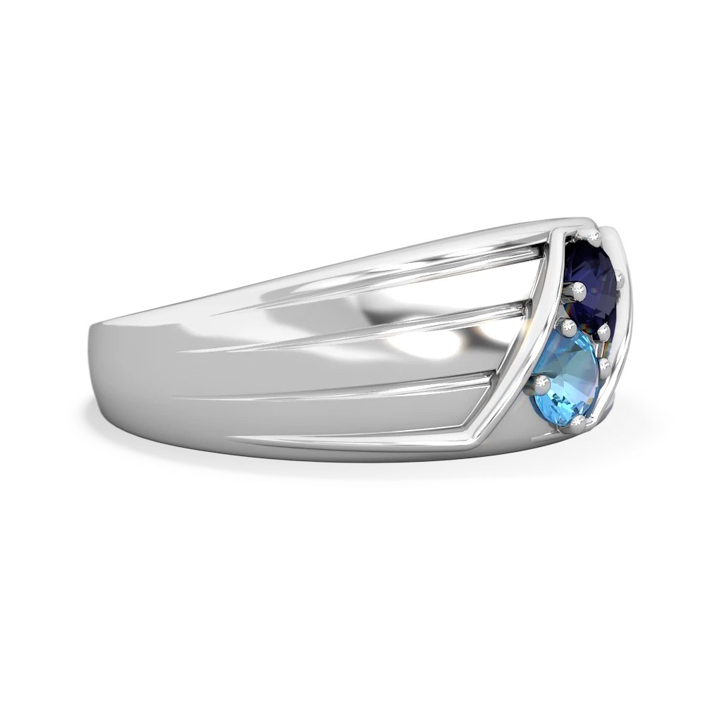 Sapphire Men's Streamline 14K White Gold ring R0460