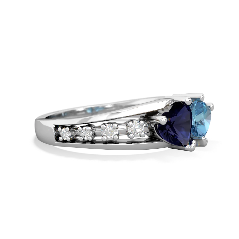 Sapphire Heart To Heart 14K White Gold ring R3342