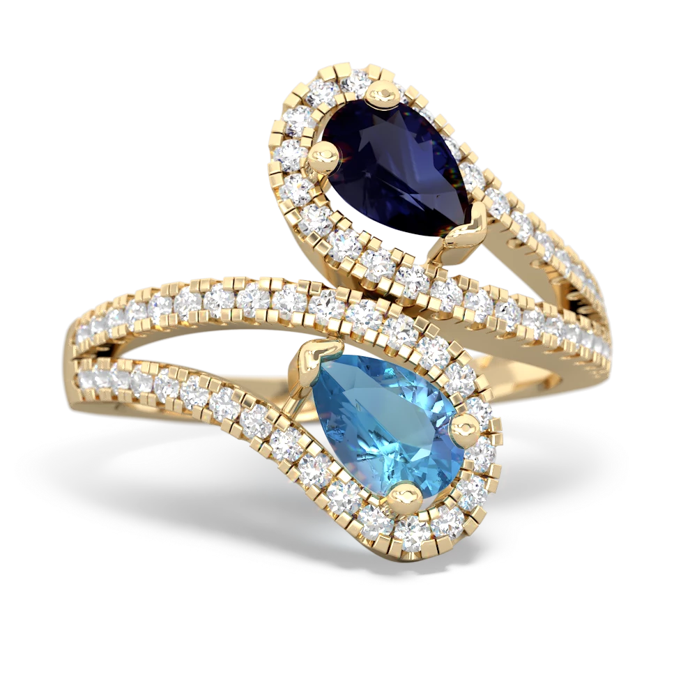 Sapphire Diamond Dazzler 14K Yellow Gold ring R3000