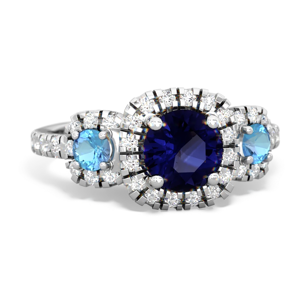 Sapphire Regal Halo 14K White Gold ring R5350